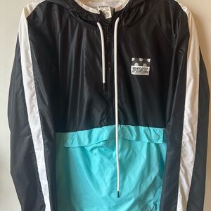 VS Pink Black and Blue Hooded Half Zip Anorak M/L